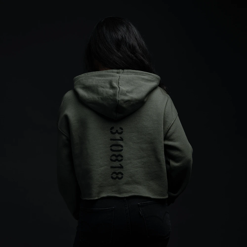 EMINEM - KAMIKAZE GREEN CROPPED HOODIE