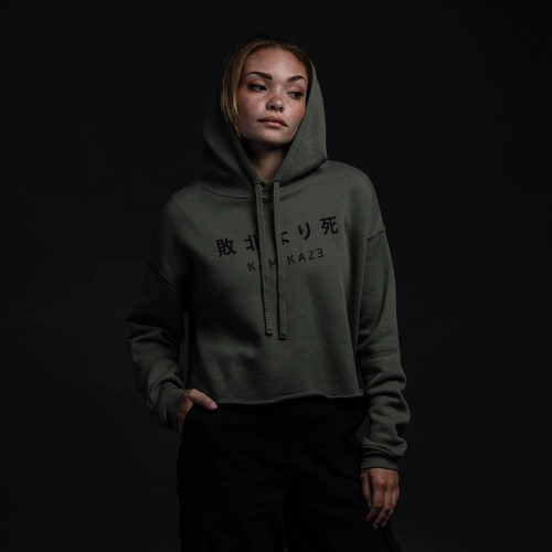 EMINEM - KAMIKAZE GREEN CROPPED HOODIE