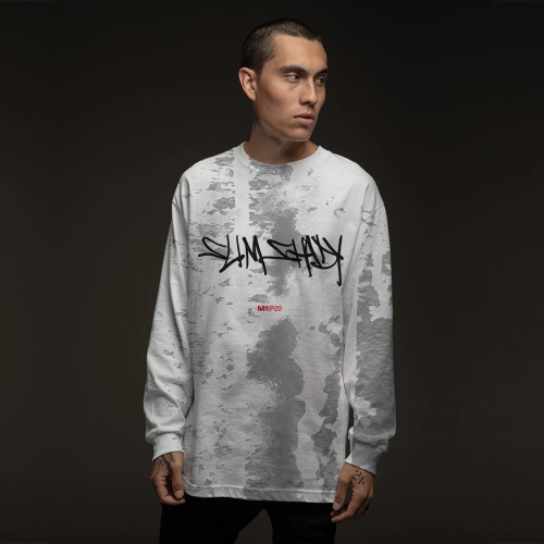 EMINEM - SLIM SHADY LONGSLEEVE (GREY TIE DYE)