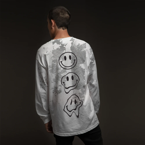 EMINEM - SLIM SHADY LONGSLEEVE (GREY TIE DYE)