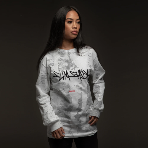 EMINEM - SLIM SHADY LONGSLEEVE (GREY TIE DYE)