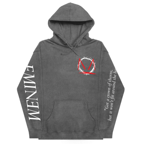 EMINEM - MTBMB LYRIC HOODIE (GREY PIGMENT DYE)