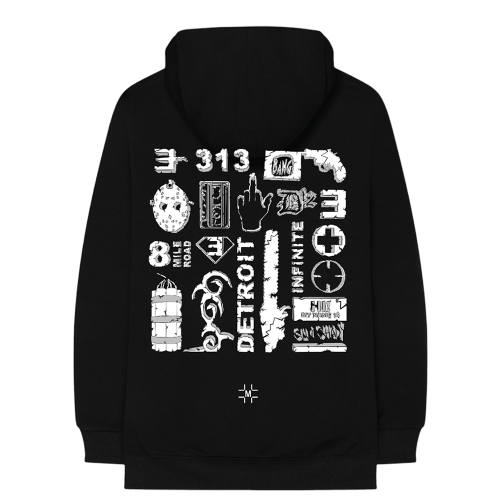 MILLINSKY X EMINEM CONCRETE COMPOSITION HOODIE (BLACK)