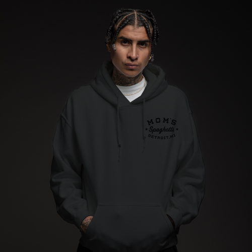 MOM'S SPAGHETTI CHEF HOODIE (BLACK ON BLACK)