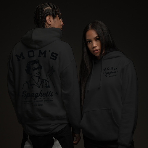 MOM'S SPAGHETTI CHEF HOODIE (BLACK ON BLACK)