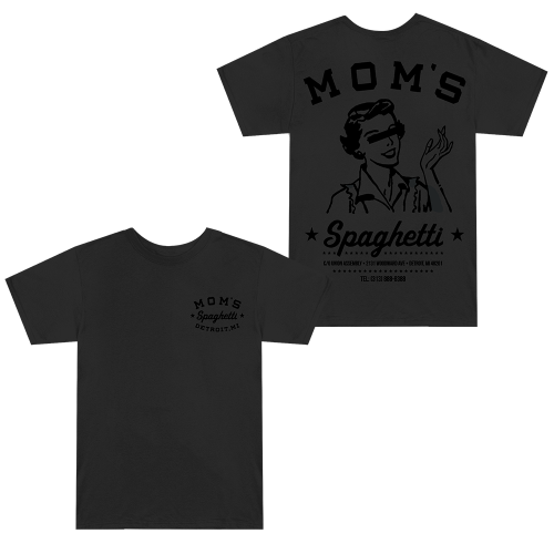 MOM'S SPAGHETTI CHEF T-SHIRT (BLACK ON BLACK)